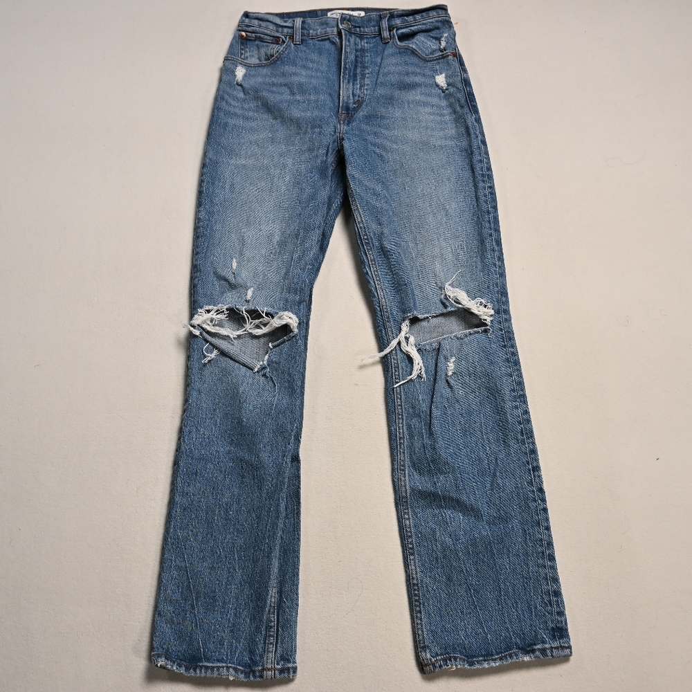 Abercrombie & Fitch Jeans Womens 26 90s Straight Ultra High Rise Belt Loops Boho